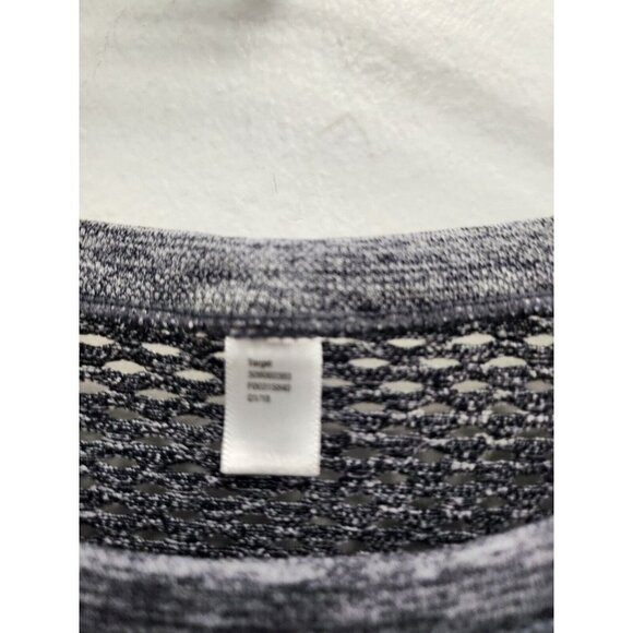 Joy Lab Womens Long Sleeve Exercise Top Small Gray Cropped Mesh Activewear - Picture 3 of 6
